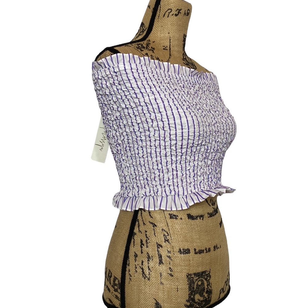 NWT Petersen Polly Purple Hatter Strapless Elastic Tube Top XS - Picture 3 of 7